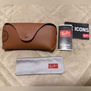 Ray-Ban Tan Leather Sunglasses Case